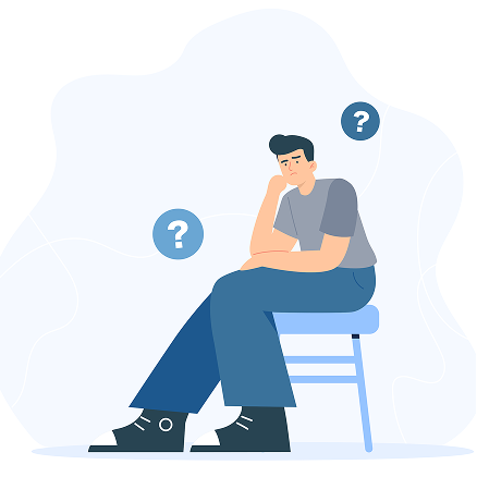 悩んでいる人のイラスト